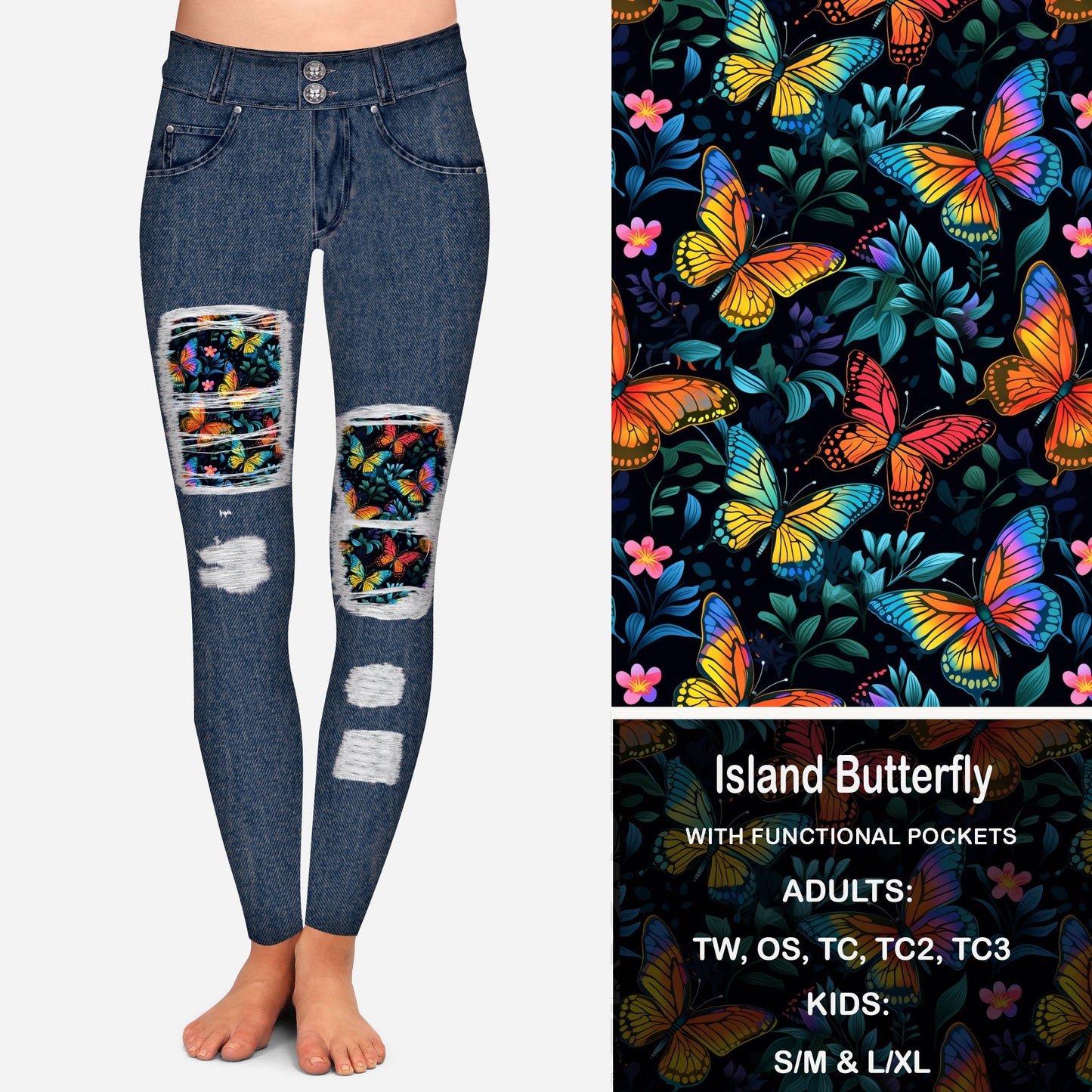 Island Butterfly Peekaboo Leggings with Pockets Preorder Closes 2/15 eta March