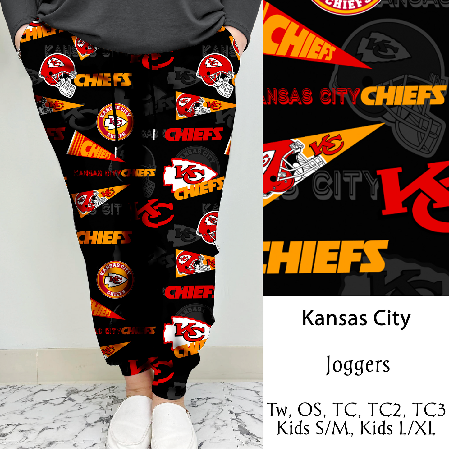 Kansas City Football Leggings/Capri/Joggers | Run ends 8/16 | ETA Late September