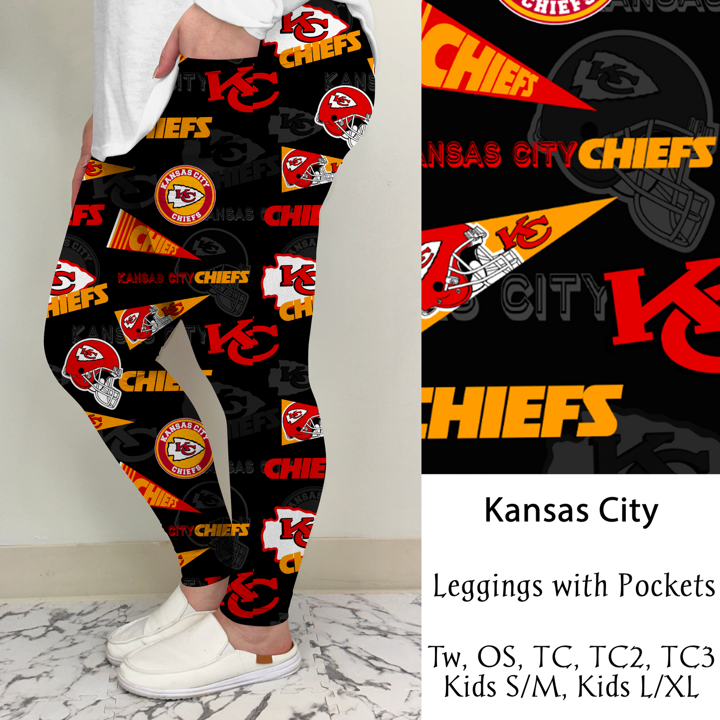 Kansas City Football Leggings/Capri/Joggers | Run ends 8/16 | ETA Late September