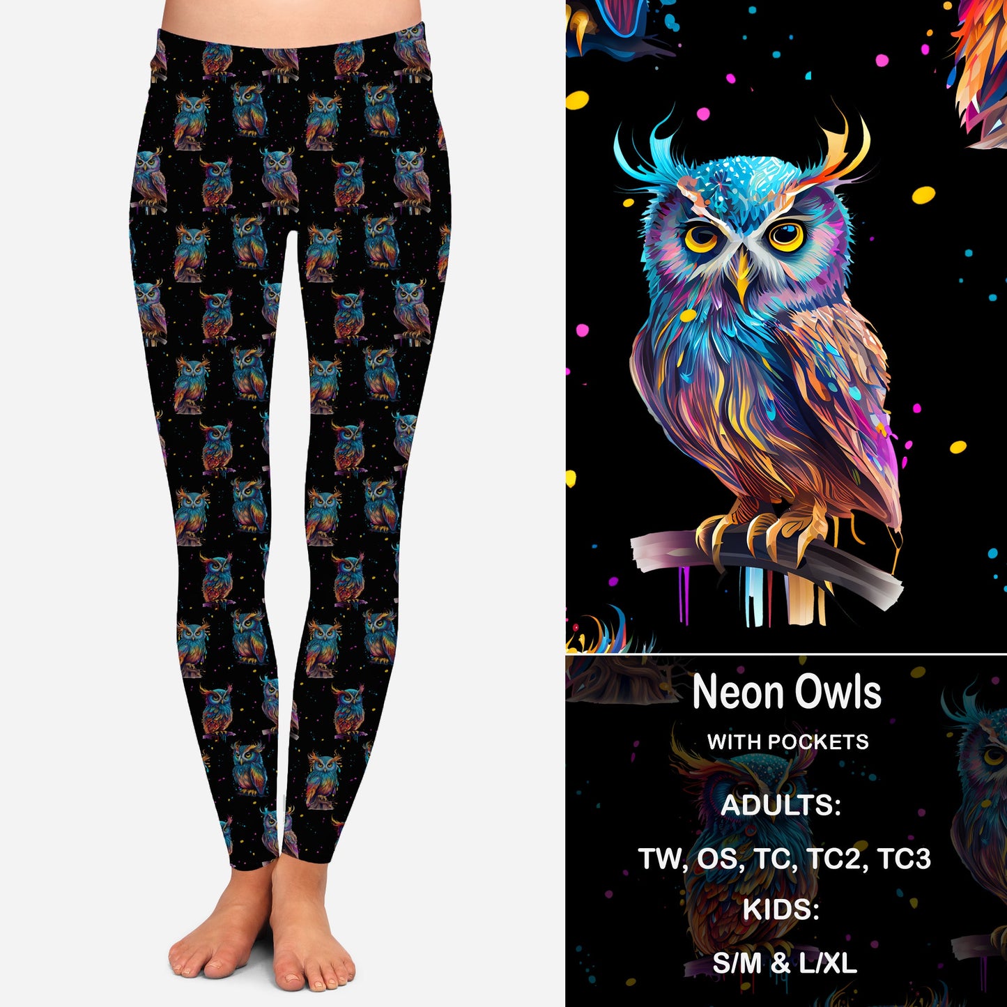 NEON OWL - Leggings & Capris with Pockets Preorder Closes 7/31