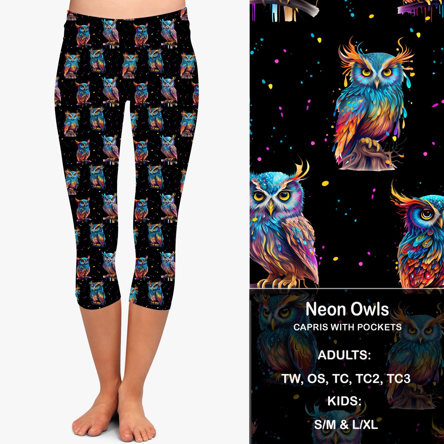NEON OWL - Leggings & Capris with Pockets Preorder Closes 7/31