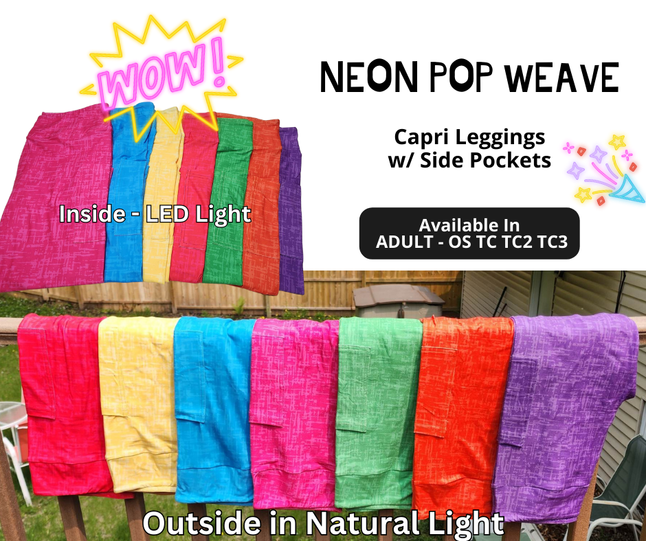 Neon Pop Weave Blue Capri Length w/ Pockets