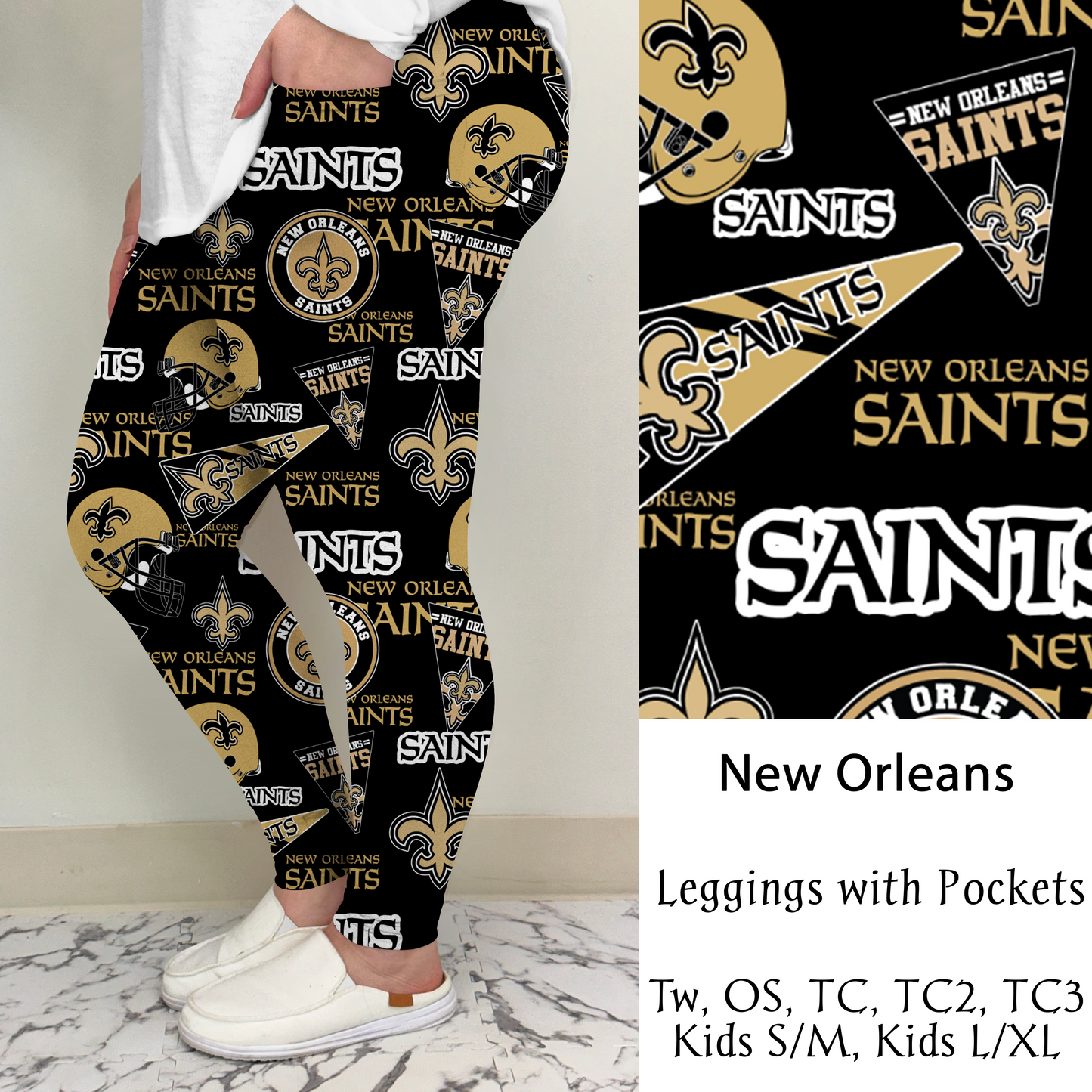 New Orleans Football Leggings/Capri/Joggers | Run ends 8/16 | ETA Late September
