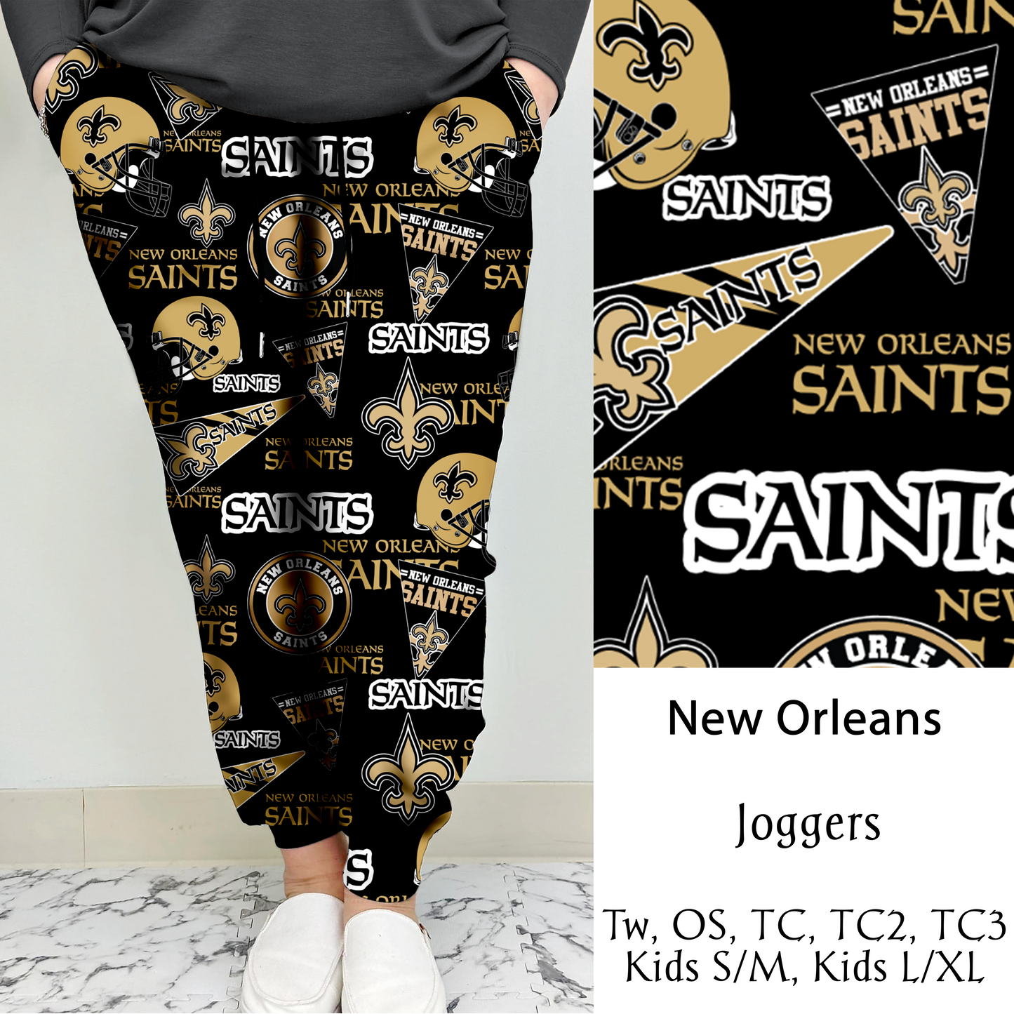 New Orleans Football Leggings/Capri/Joggers | Run ends 8/16 | ETA Late September