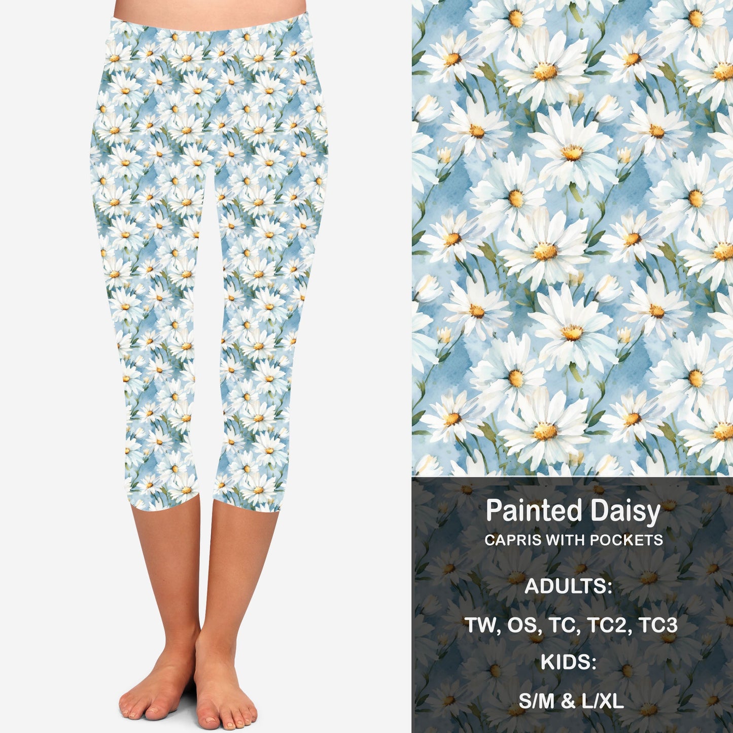 Painted Daisy Leggings & Capris with Pockets Preorder Closes 2/23