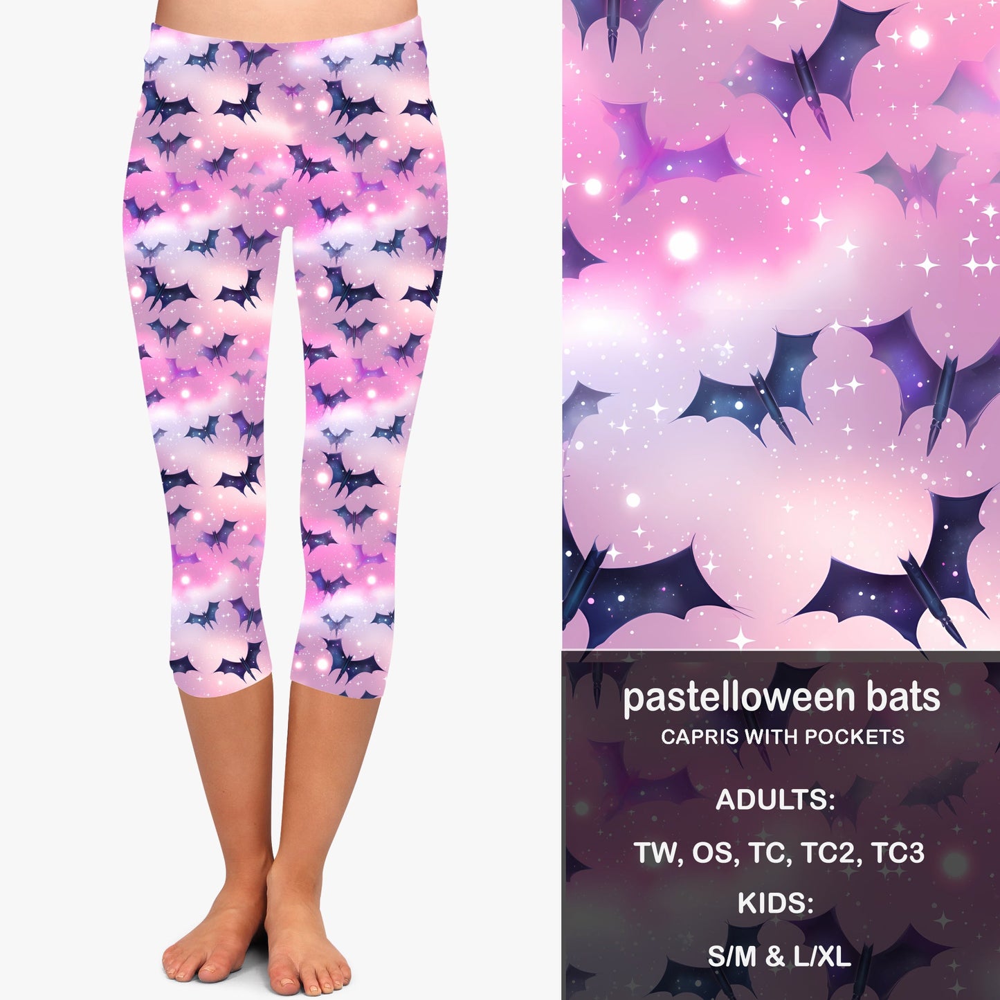 PASTELLOWEEN BATS - Leggings & Capris with Pockets Preorder Closes 7/31
