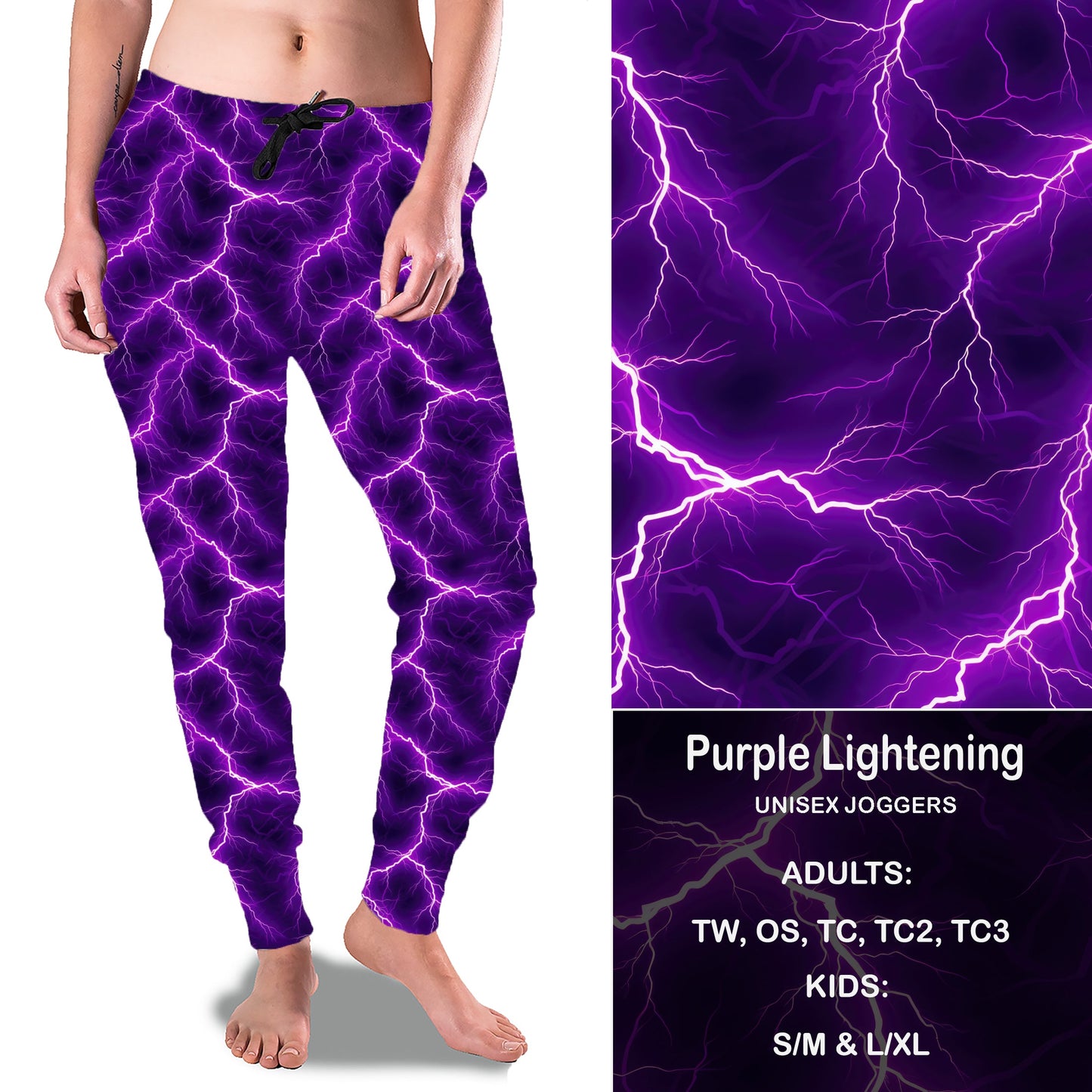 PURPLE LIGHTENING - Full & Capri Joggers Preorder Closes 7/31