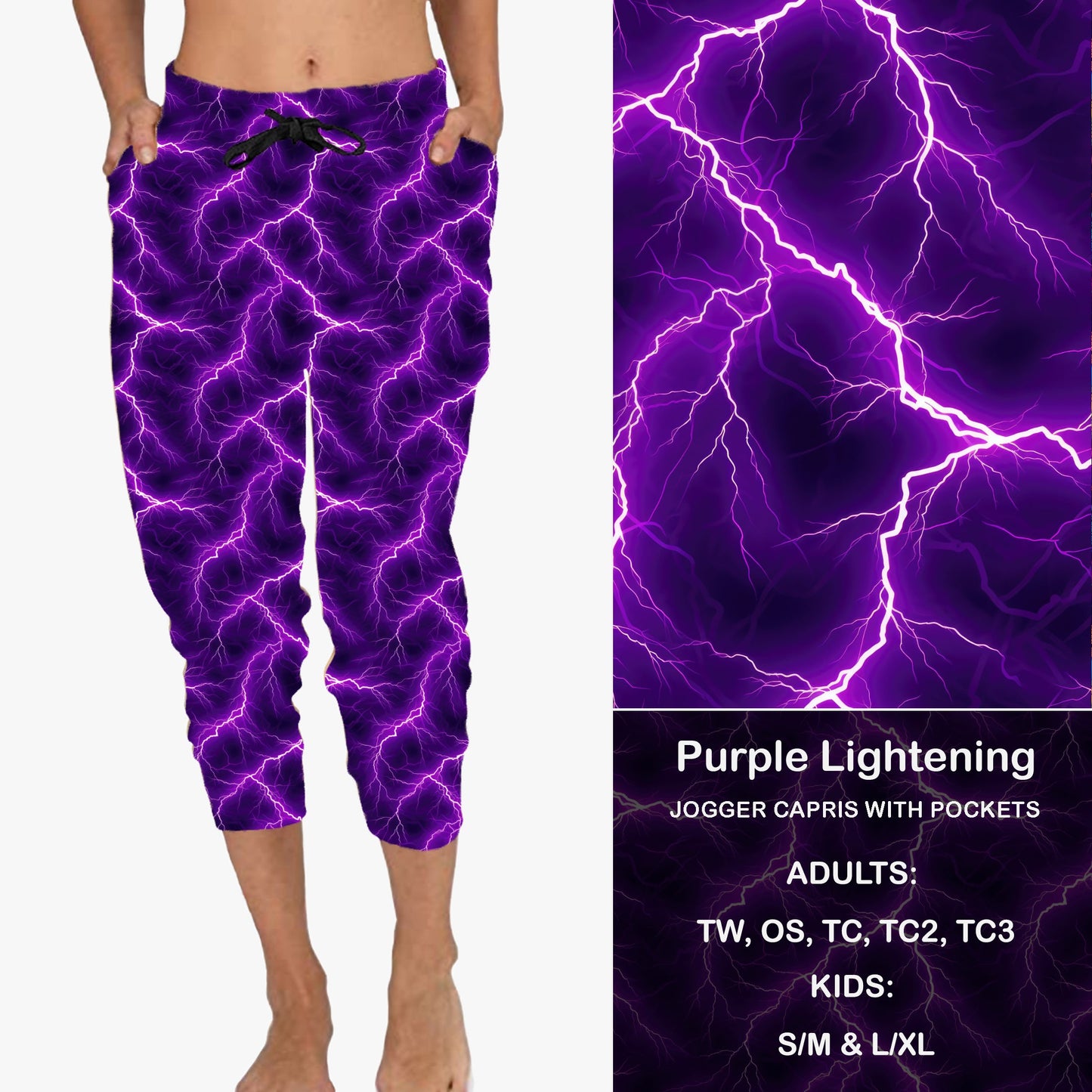PURPLE LIGHTENING - Full & Capri Joggers Preorder Closes 7/31