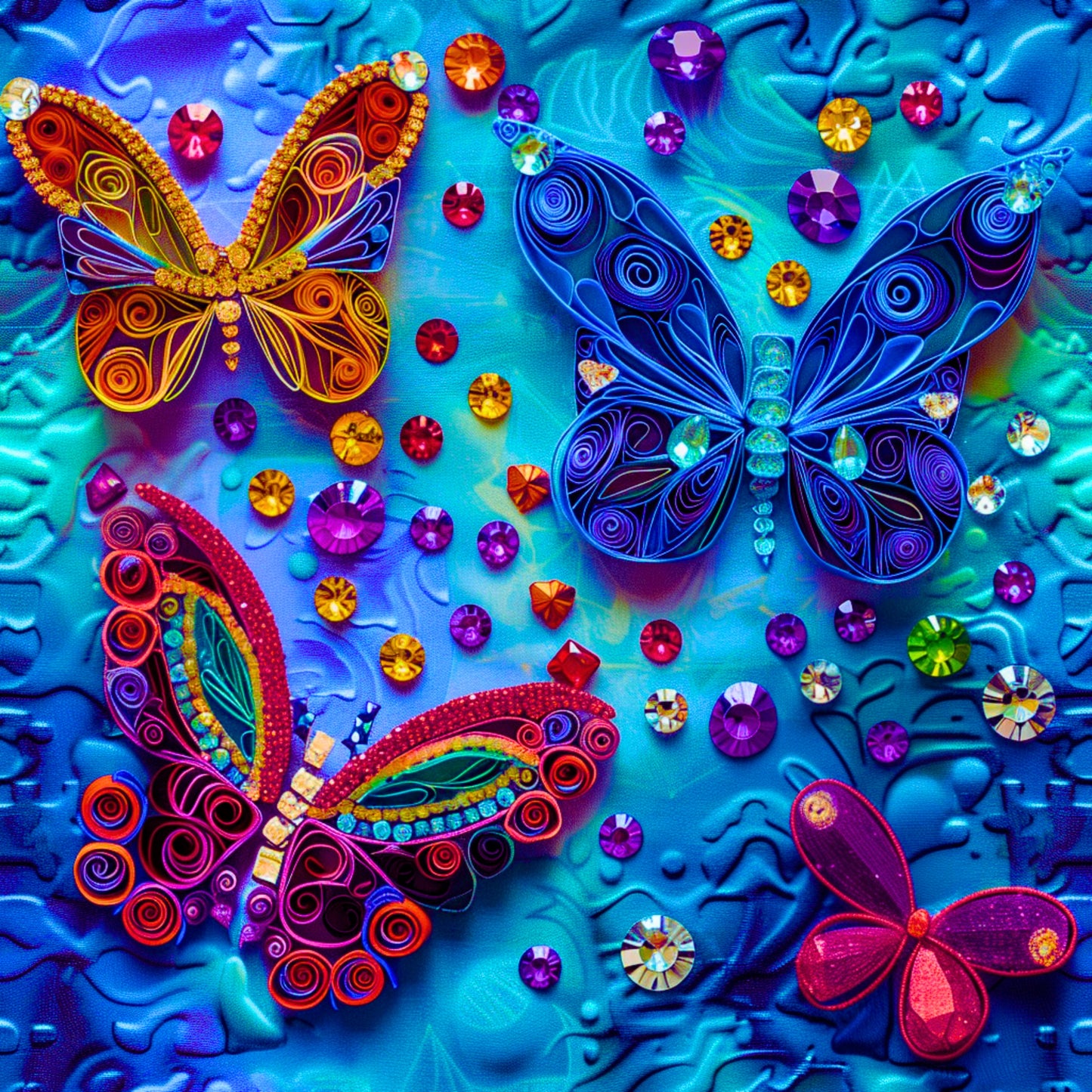 Quilting Jeweled Butterflies leggings with pockets