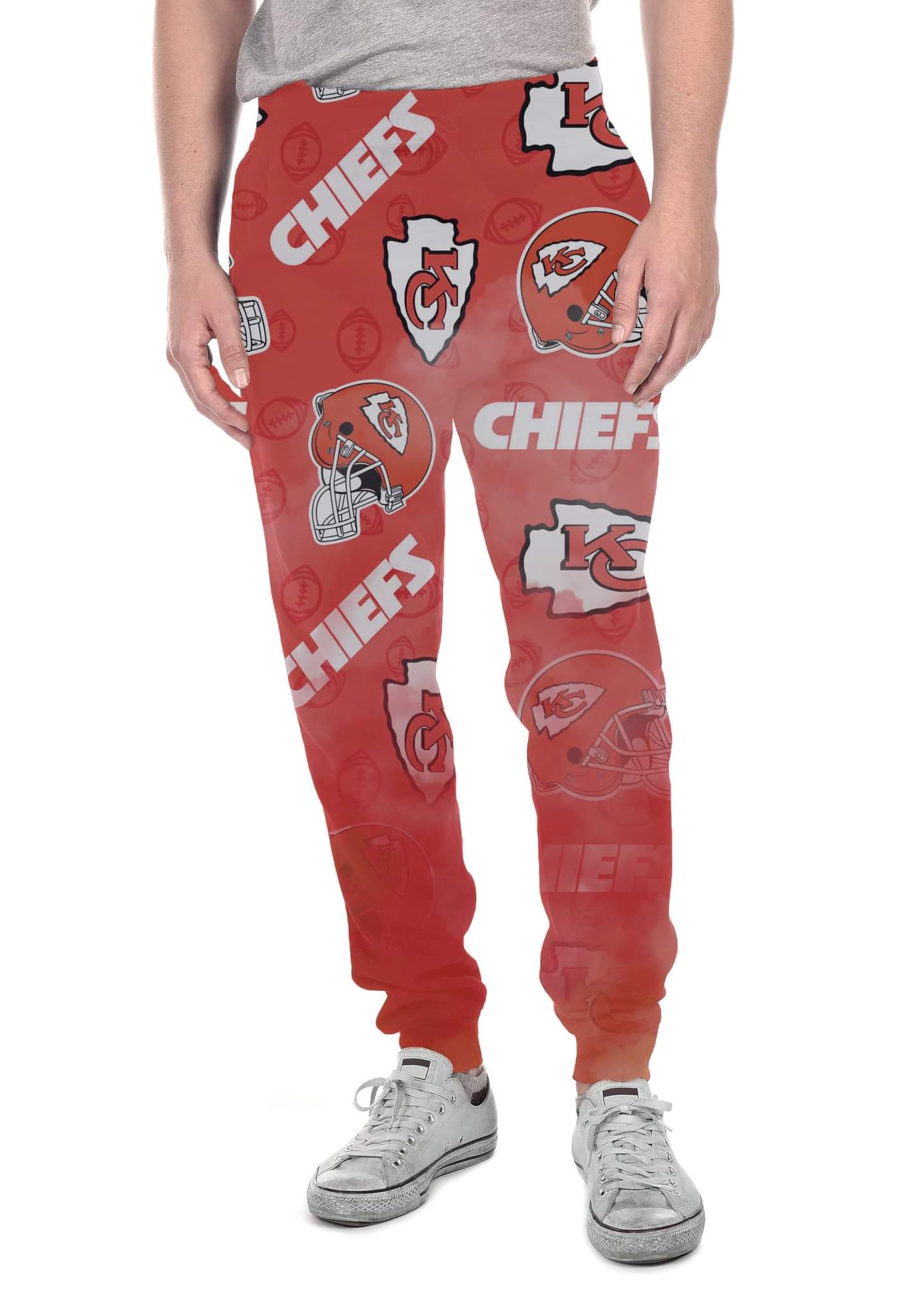 Kansas City Football Smoke Print Leggings with pockets