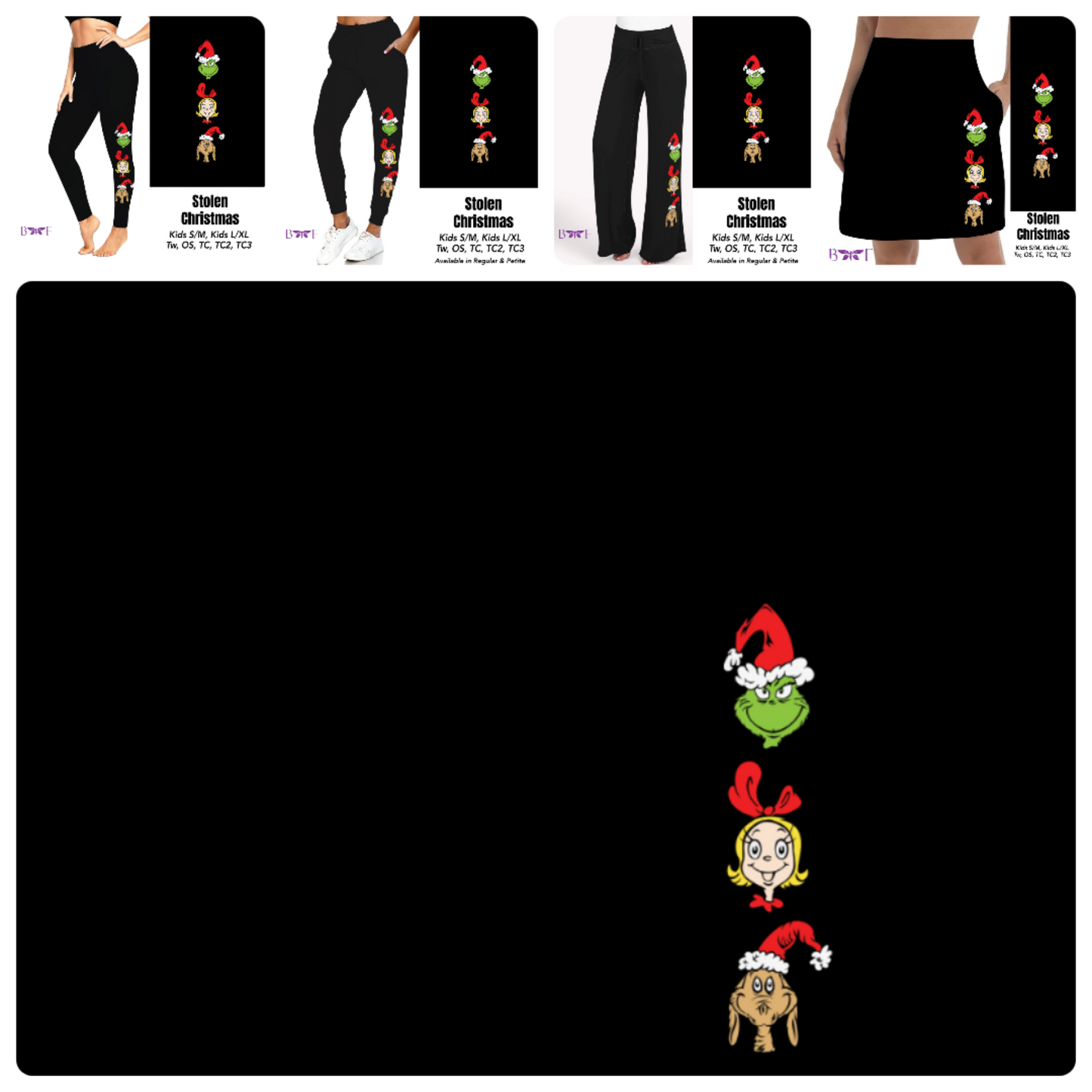 Stolen Christmas leggings and skorts with pockets