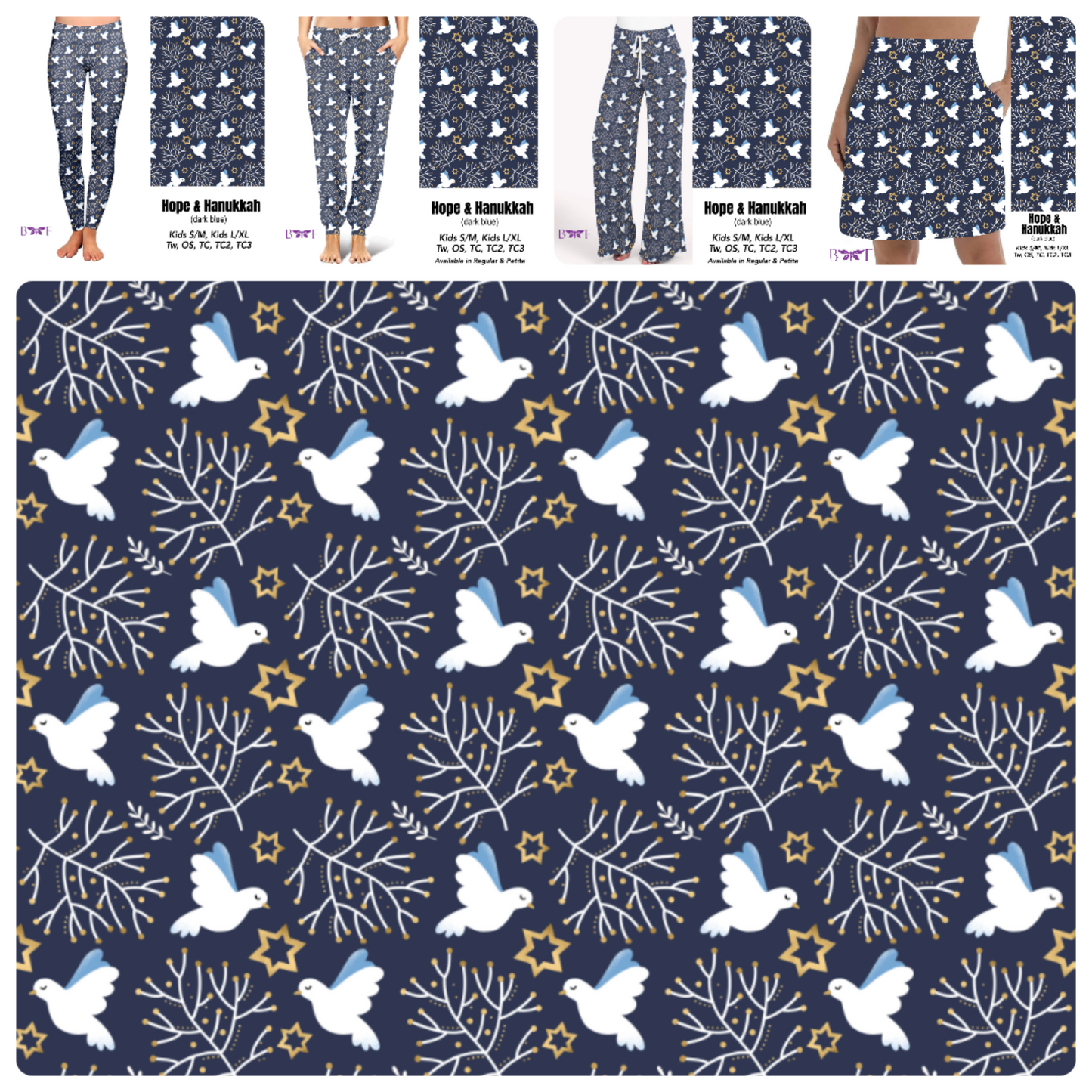 Hope and Hanukkah skorts and leggings with pockets