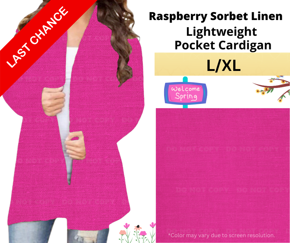 Raspberry Sorbet Linen Pocket Cardigan