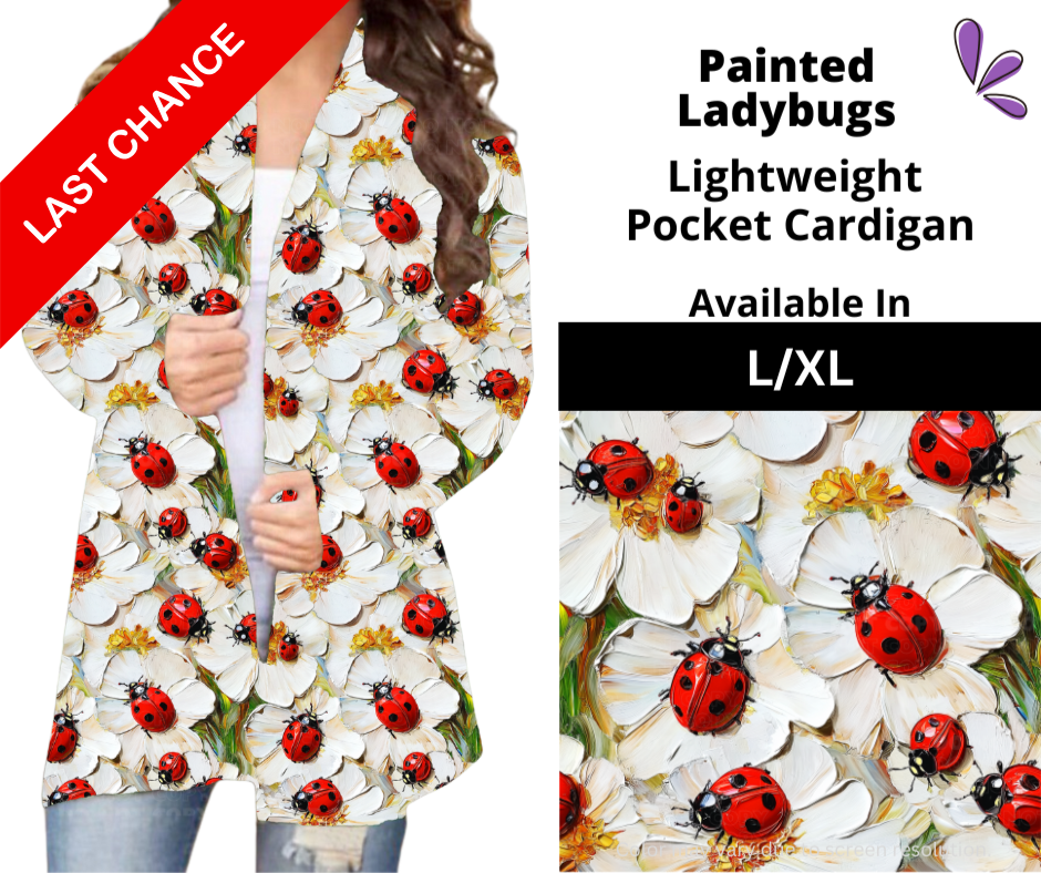 Painted Ladybugs Pocket Cardigan