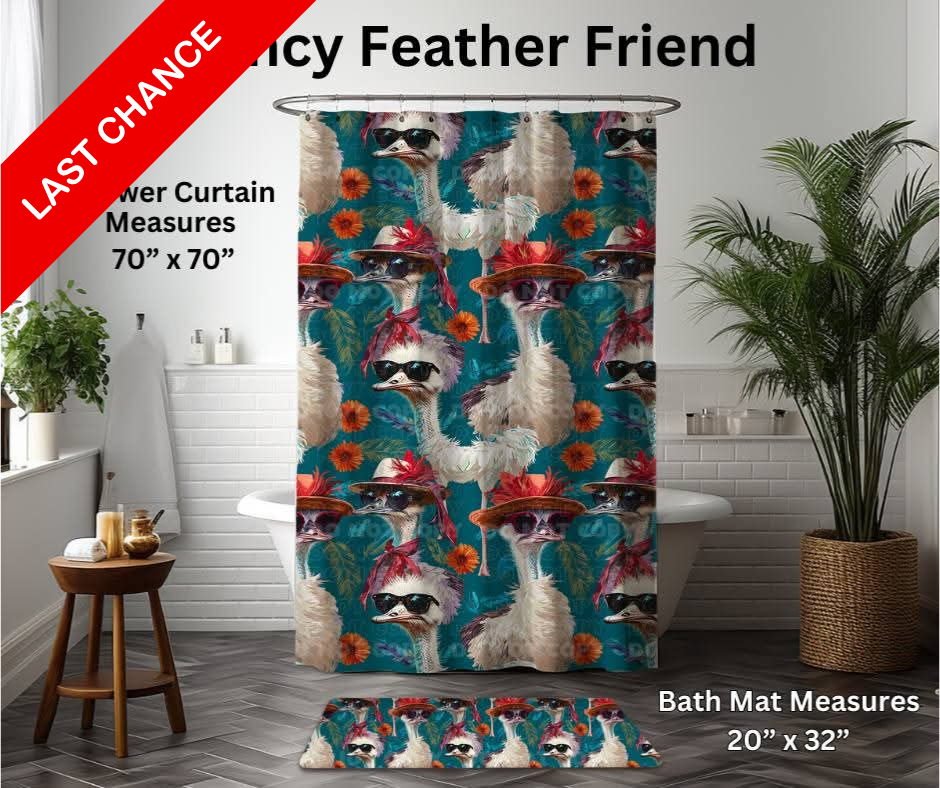 Fancy Feather Friend Custom Bath Mat
