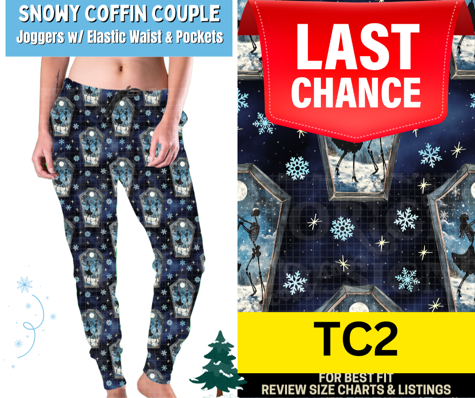 Snowy Coffin Couple Fleece Joggers