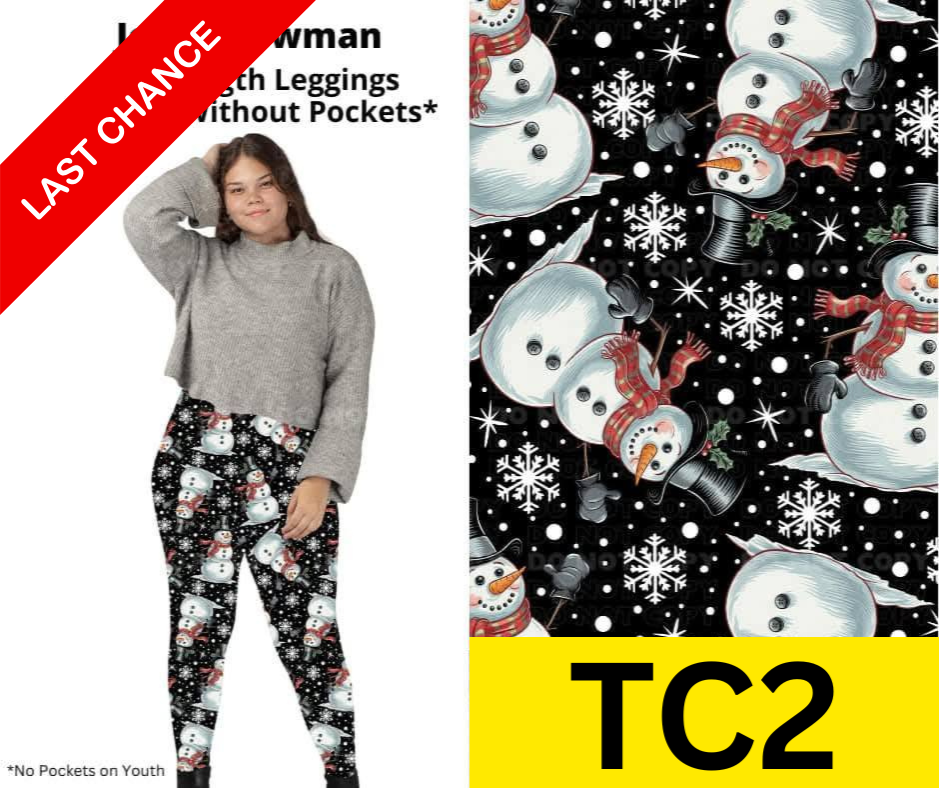 Jolly Snowman Full Length Leggings w/ Pockets