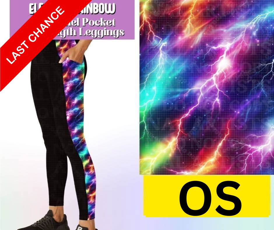 Electric Rainbow Side Panel Pocket Full Length Leggings