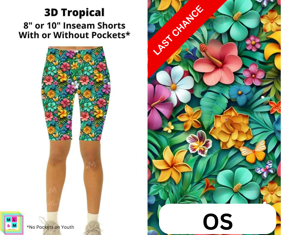 3D Tropical Memories Shorts w/ Pockets