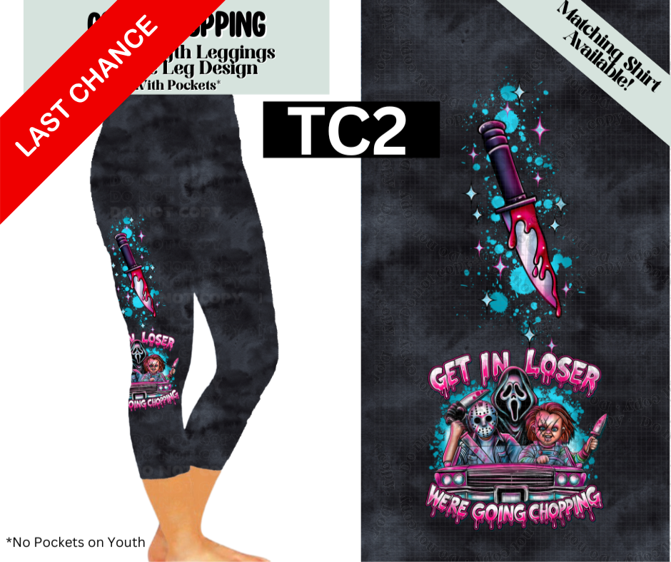 Going Chopping Capri Leggings w/ Side Leg Designs