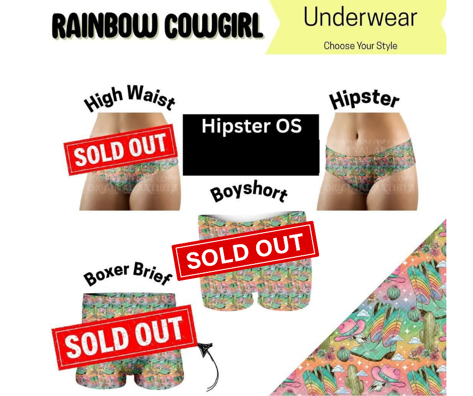 Rainbow Cowgirl Hipster Underwear