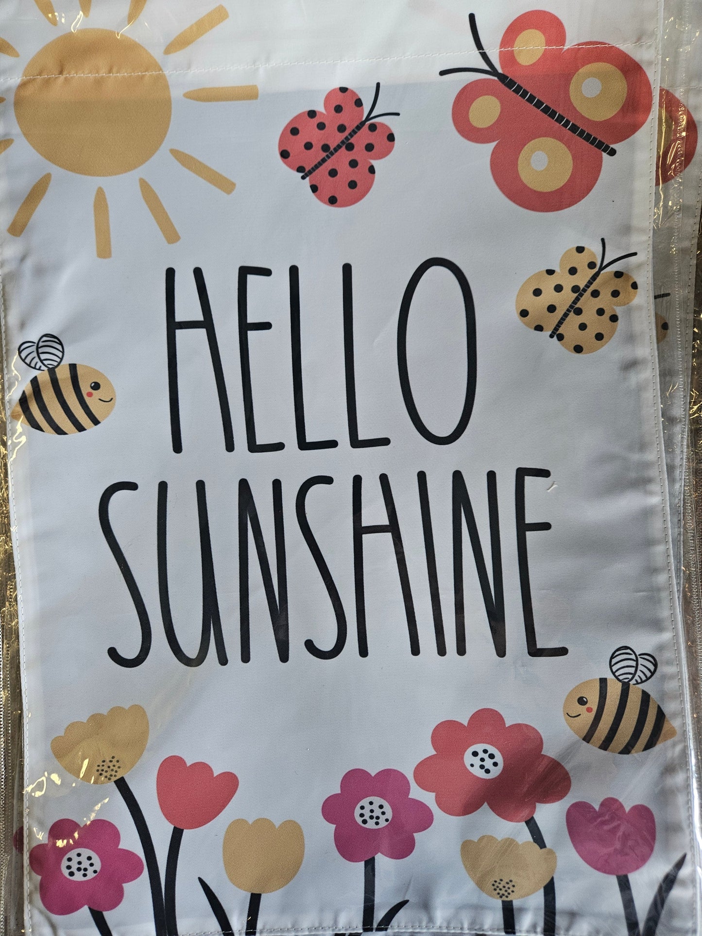 Hello Sunshine garden flag