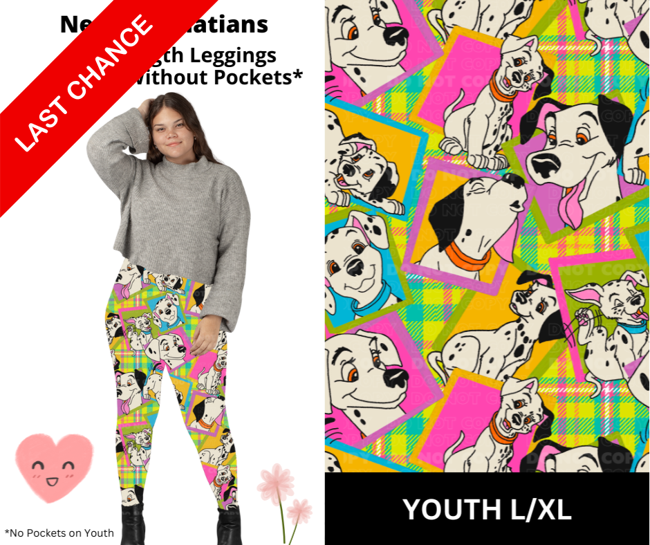 Neon Dalmatians Full Length Leggings w/ Pockets