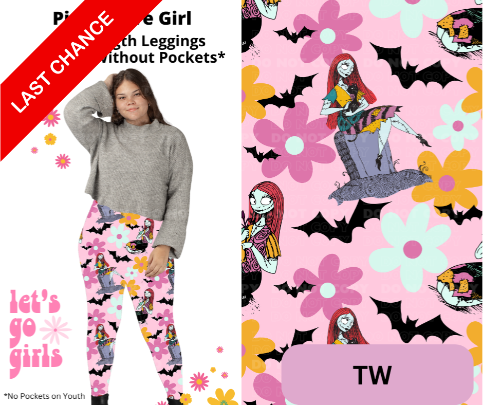 Pink Grave Girl Full Length Leggings w/ Pockets