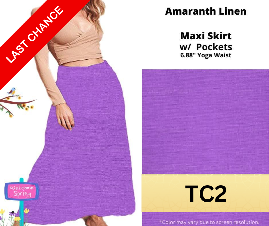 Amaranth Linen Maxi Skirt