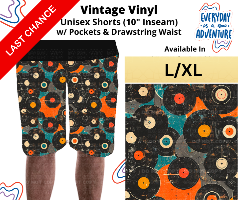 Vintage Vinyl Unisex Shorts