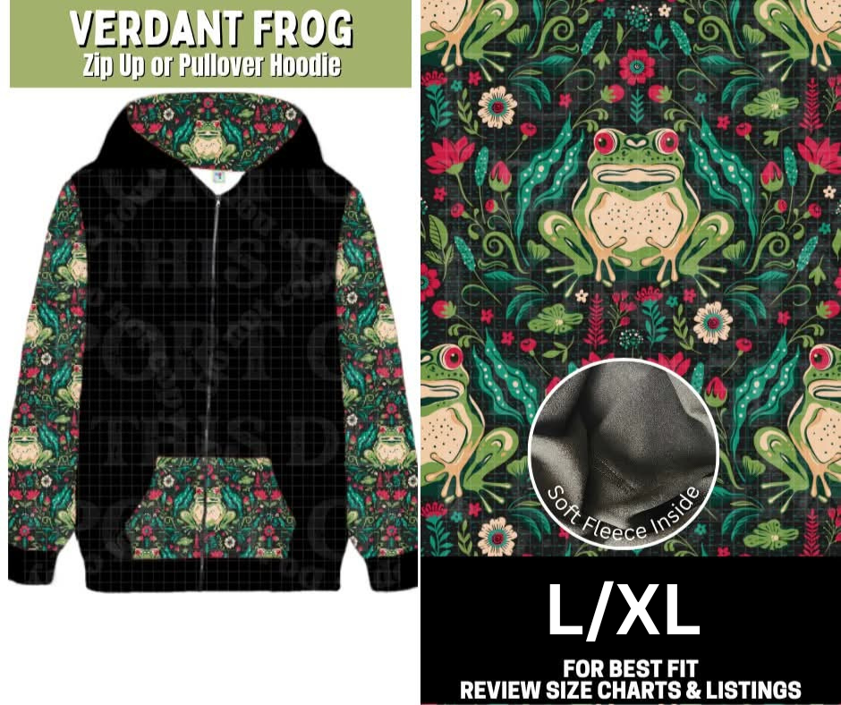Verdant Frog Zip-Up Hoodie
