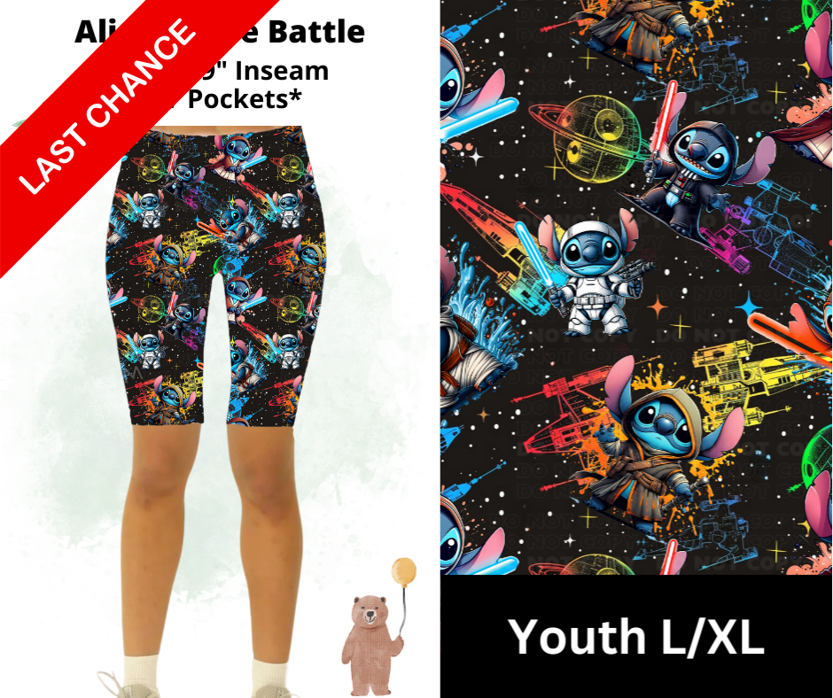 Alien Space Battle Shorts w/ Pockets