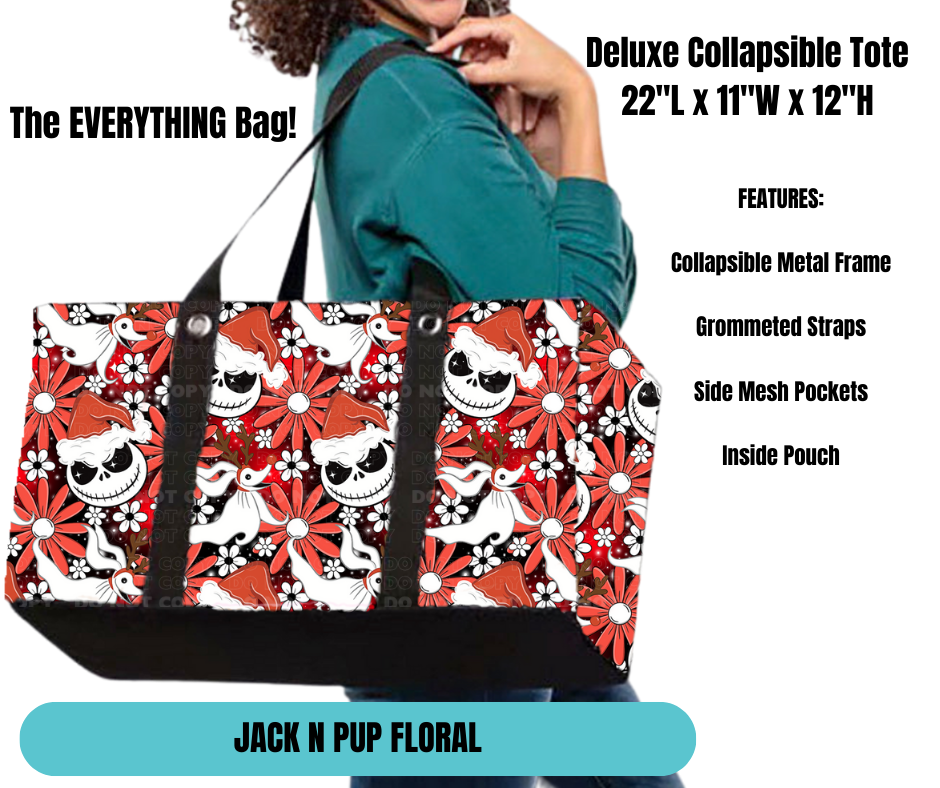 Jack n Pup Floral Collapsible Tote