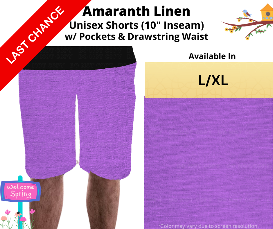 Amaranth Linen Unisex Shorts
