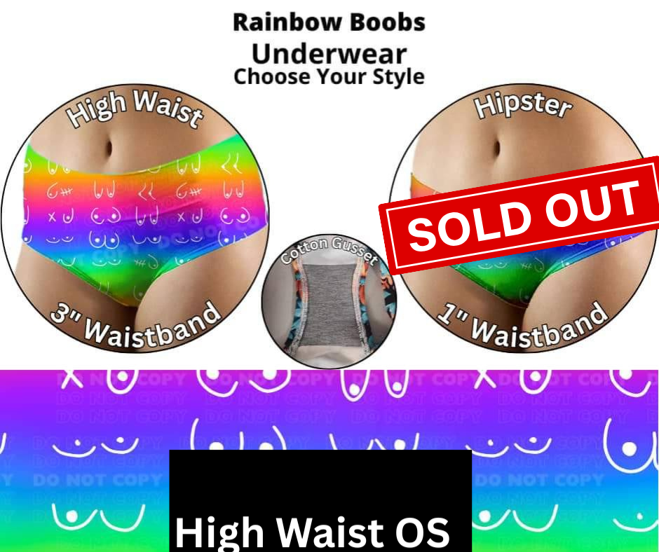 Rainbow Boobs High Waist Underwear