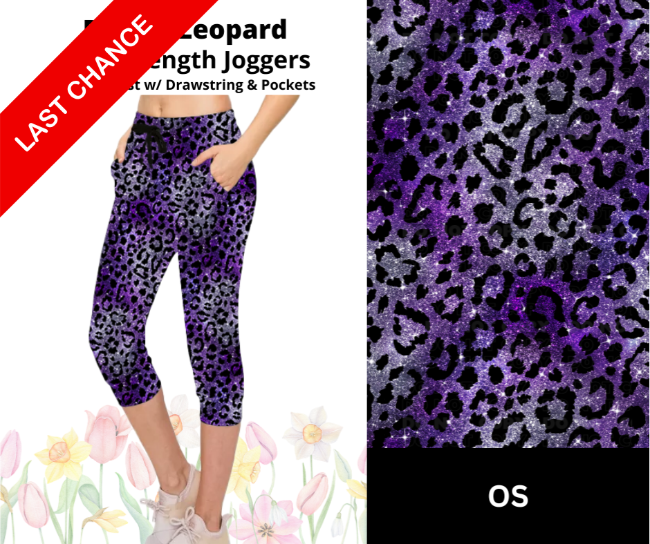 Purple Leopard Jogger Capri