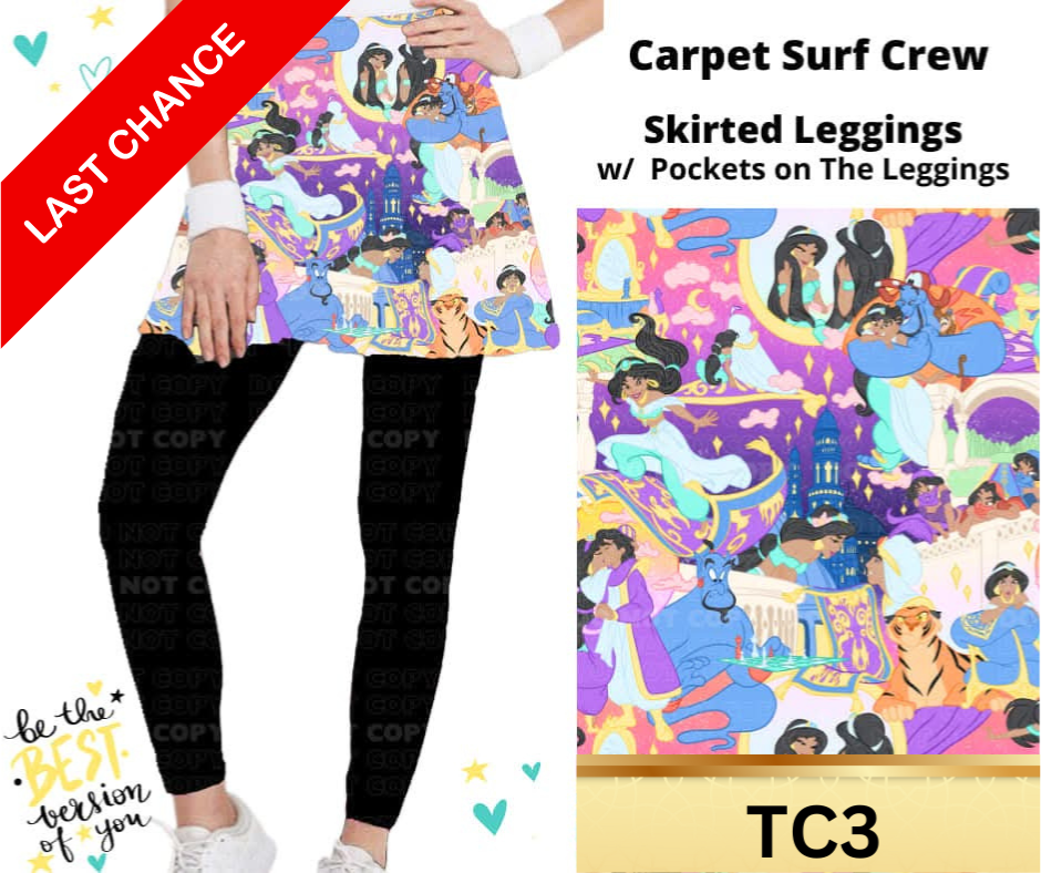 Carpet Surf Crew Skirted Full Length Leggings w/ Pockets