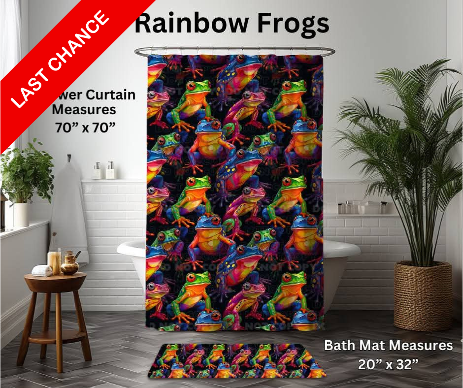 Rainbow Frogs Custom Bath Mat