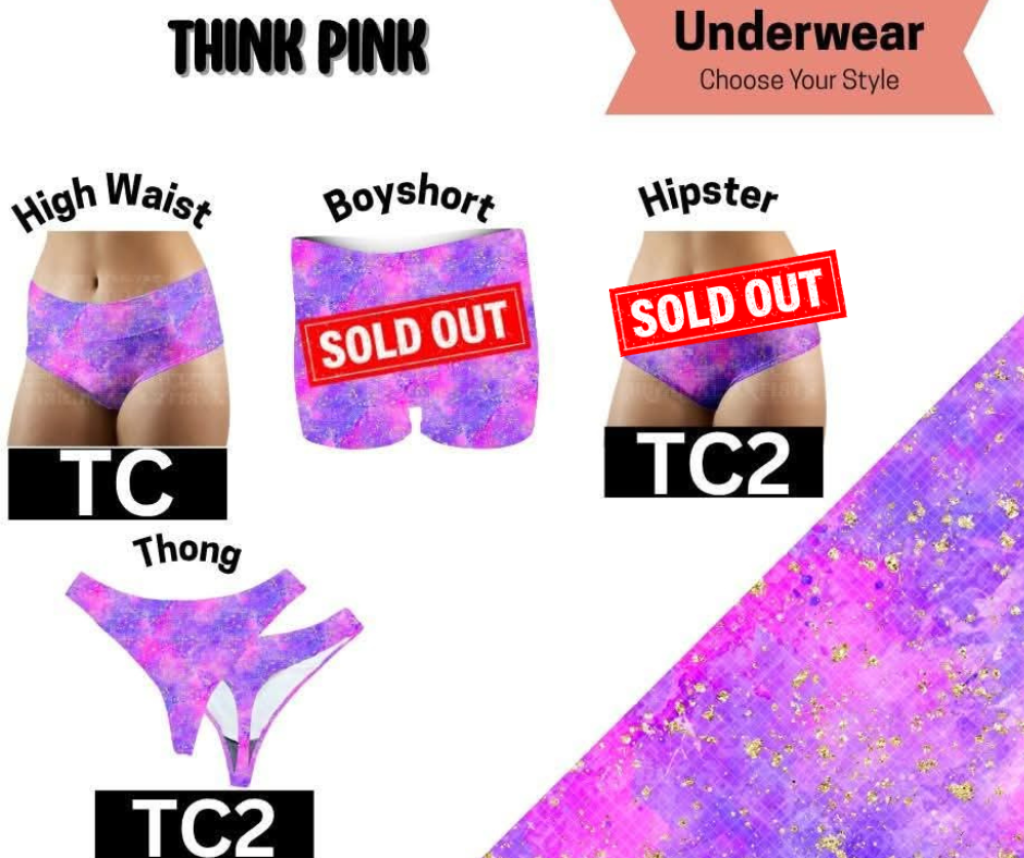 Think Pink High Waist & Thong Underwear