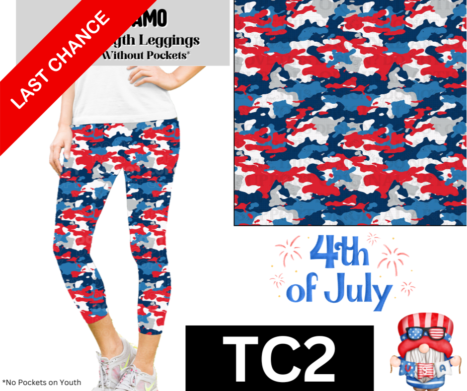 RWB Camo Capri Length Leggings w/ Pockets