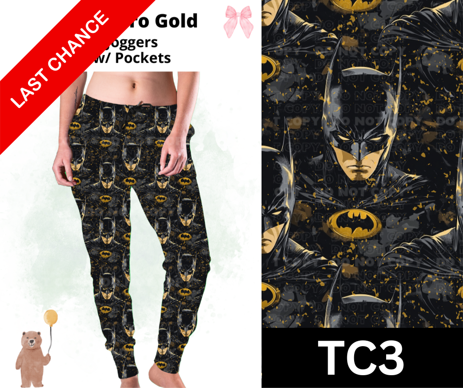 Bat Hero Gold Joggers