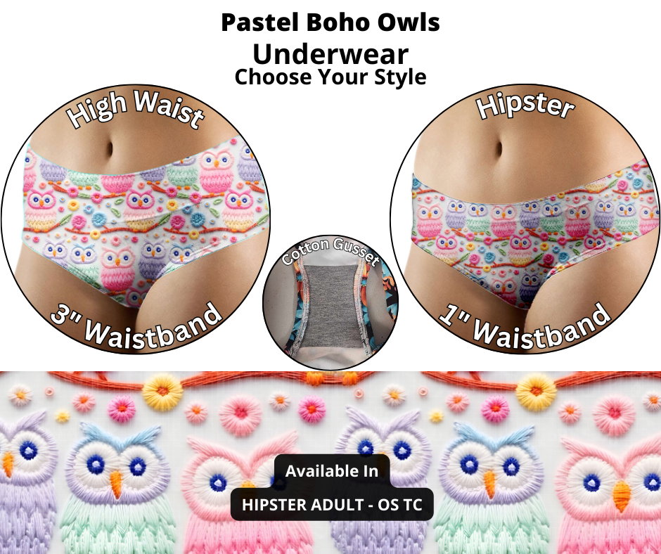 Pastel Boho Owls Underwear