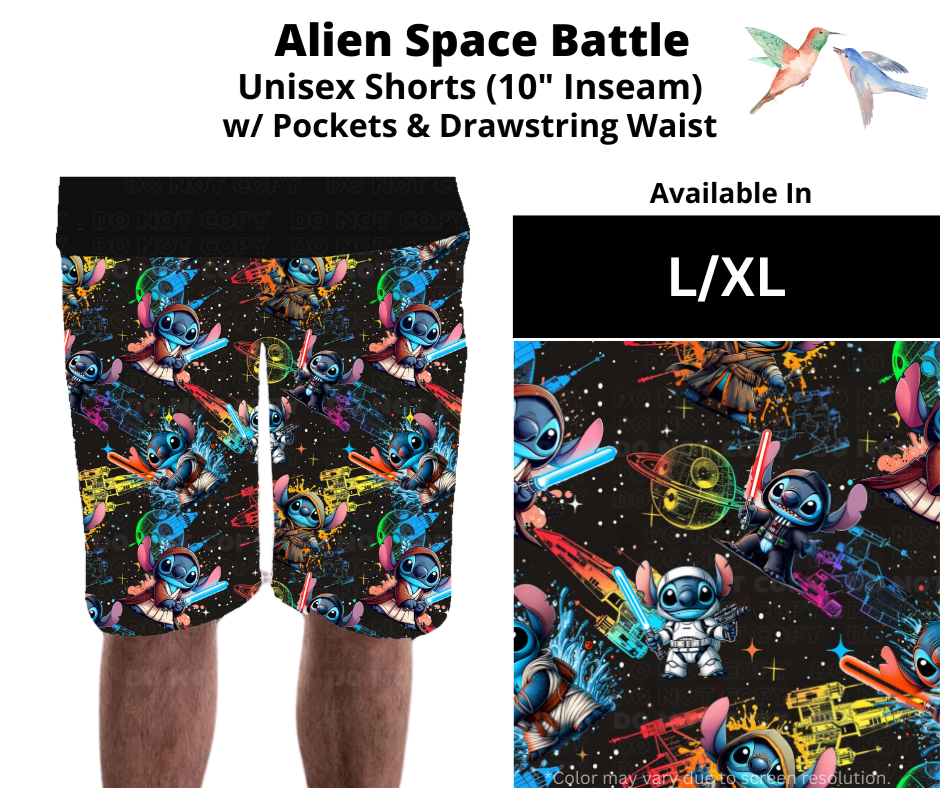Alien Space Battle Unisex Shorts