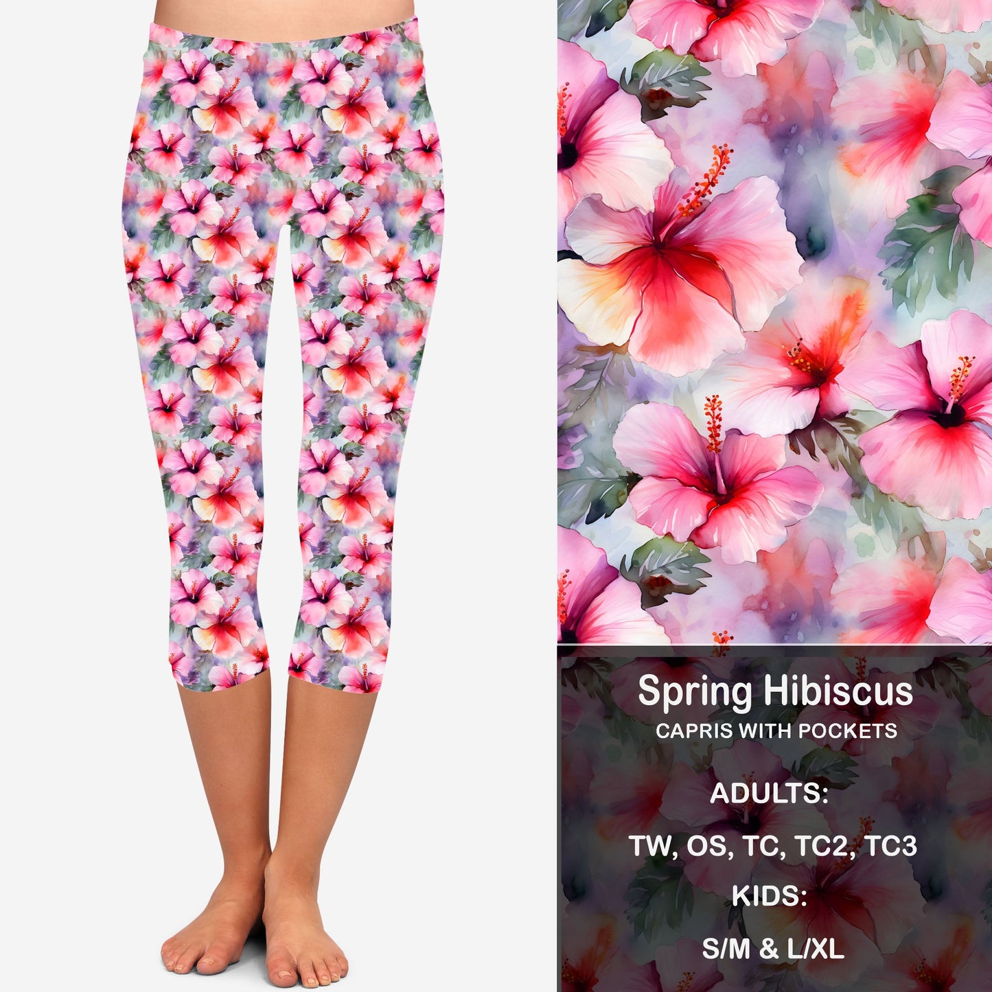 Spring Hibiscus Leggings & Capris with Pockets Preorder Closes 2/23