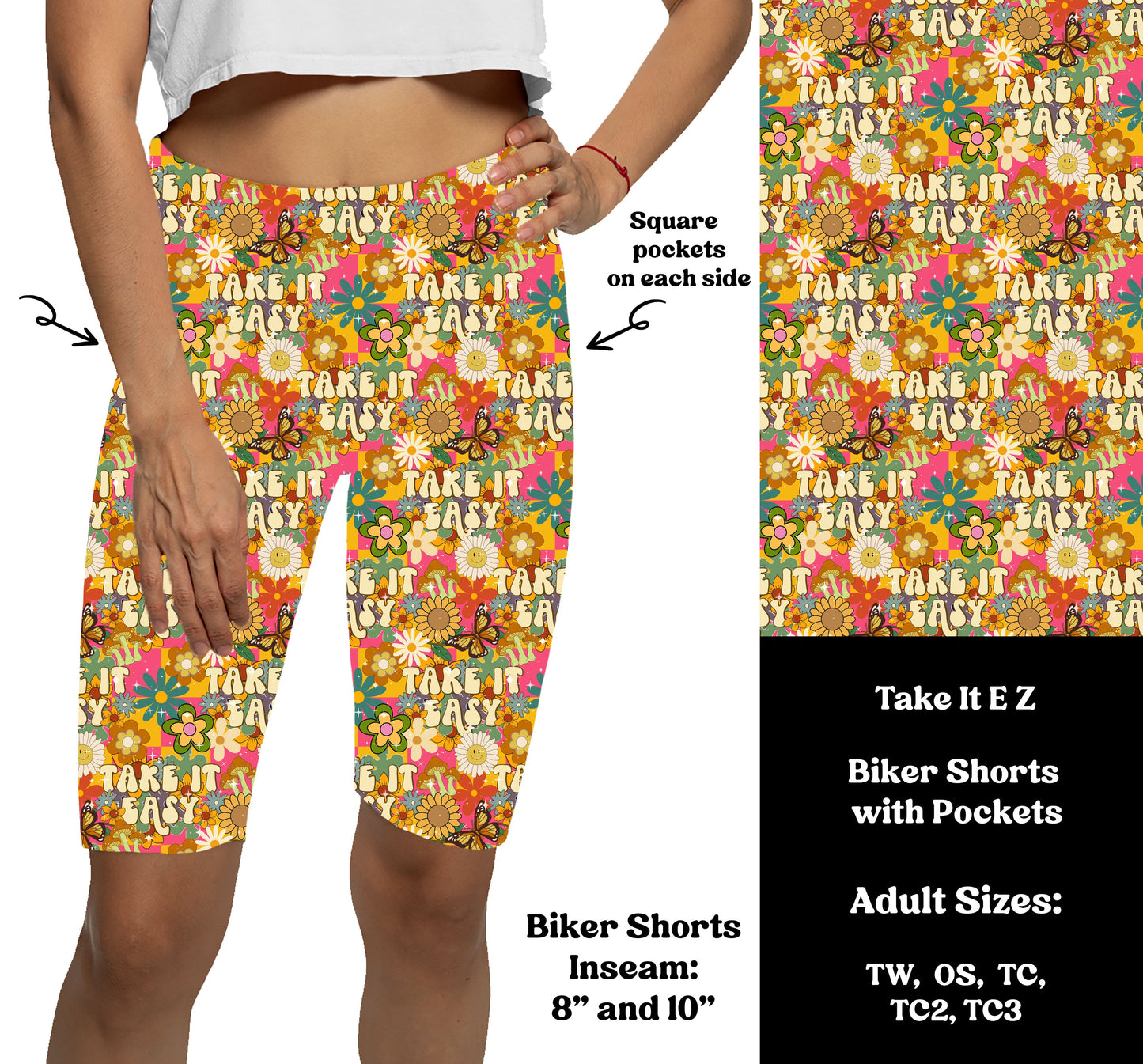 TAKE IT EASY - Bike Shorts with Pockets Preorder Closes 7/29