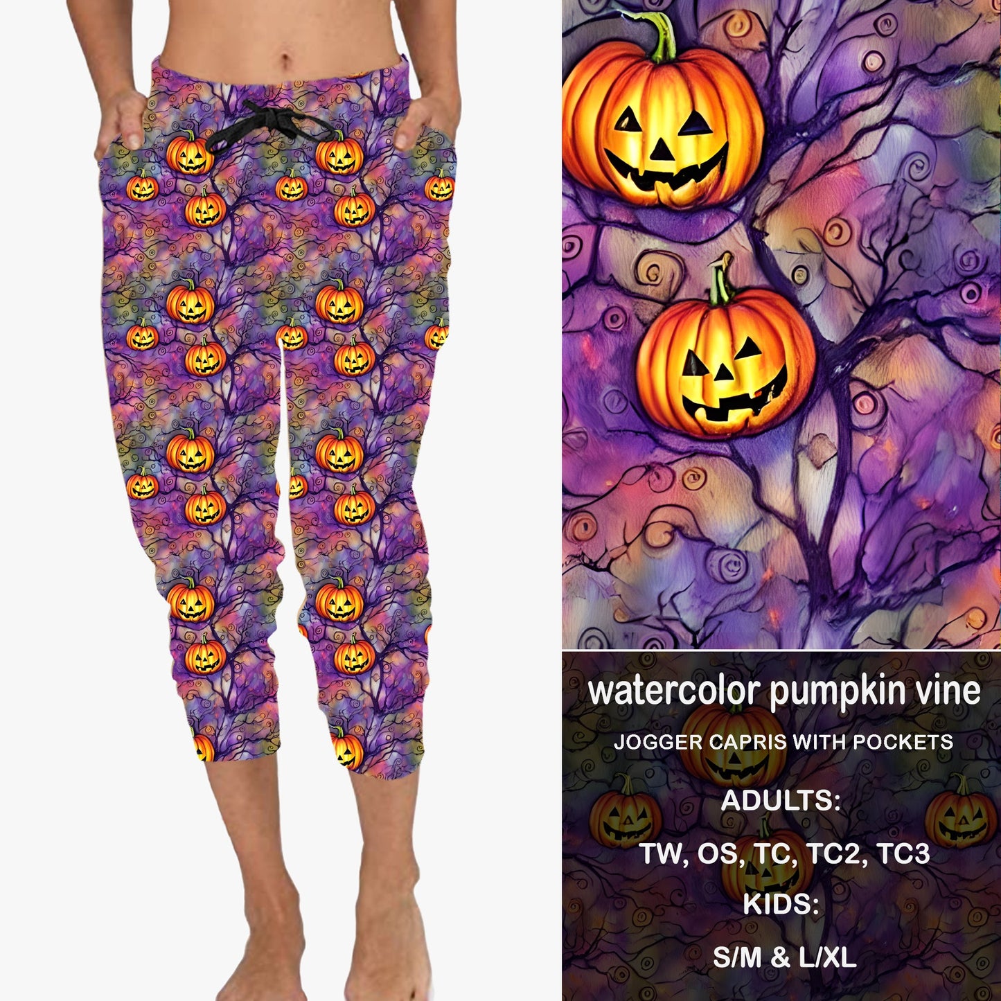 WATERCOLOR PUMPKIN VINE - Full & Capri Joggers Preorder Closes 7/31