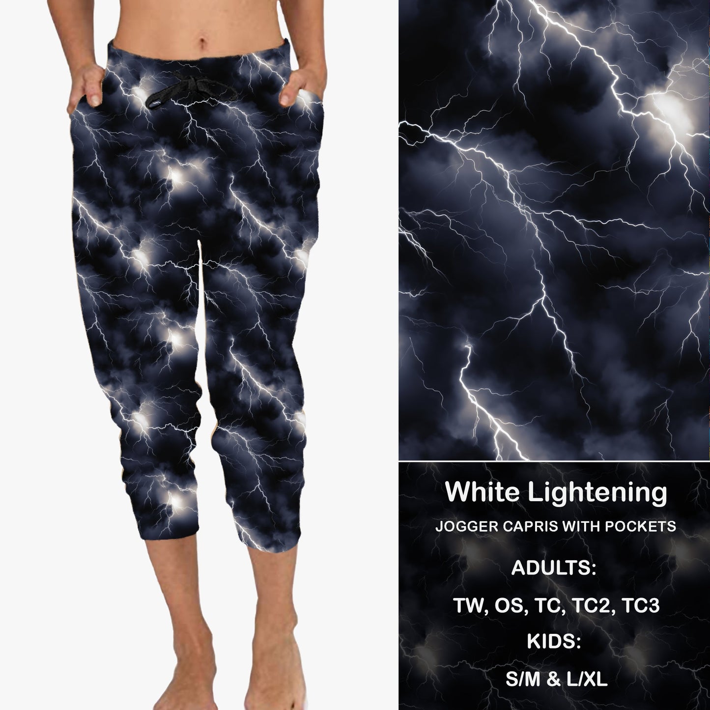 WHITE LIGHTENING - Full & Capri Joggers Preorder Closes 7/31