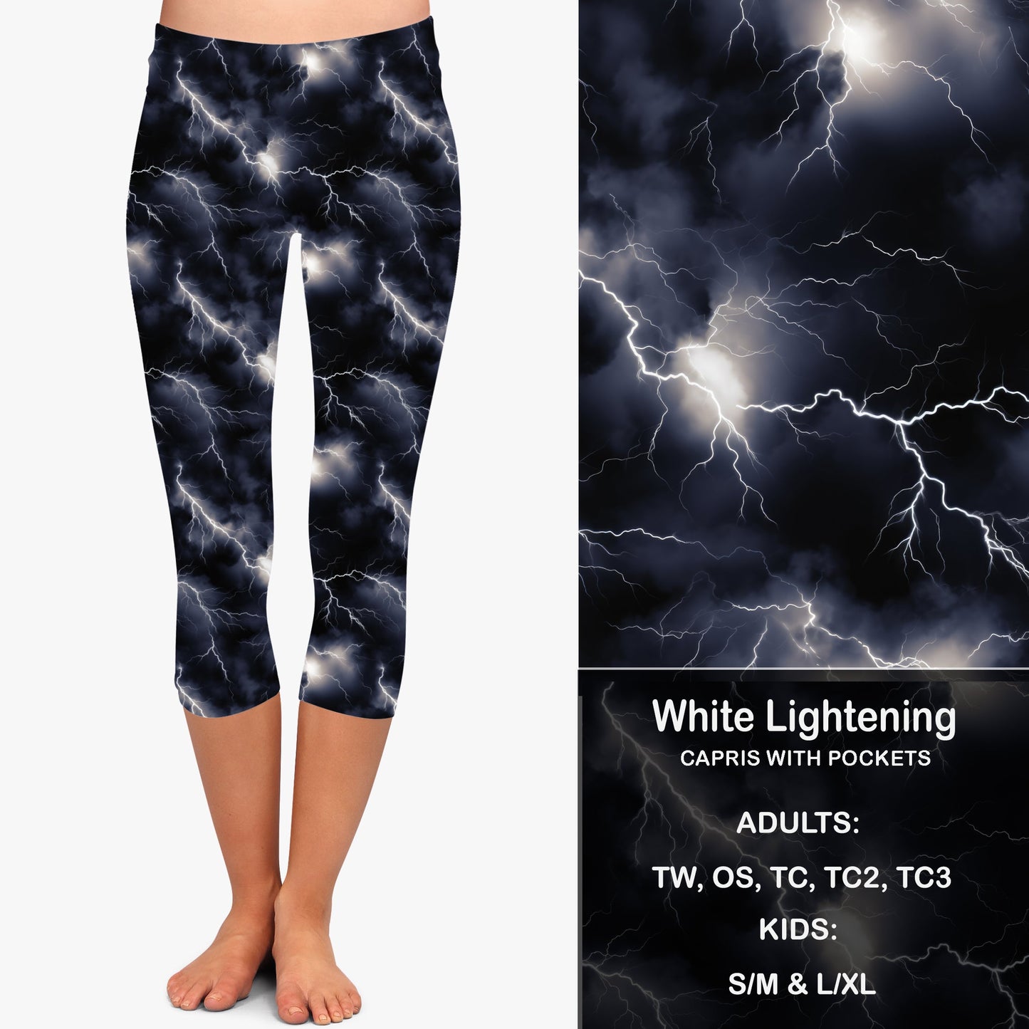 WHITE LIGHTENING - Leggings & Capris with Pockets Preorder Closes 7/31