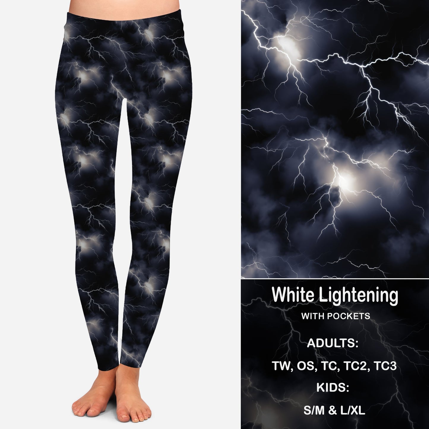 WHITE LIGHTENING - Leggings & Capris with Pockets Preorder Closes 7/31
