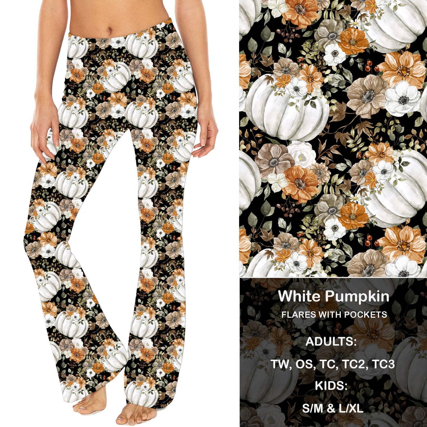 White Pumpkin - Yoga Flares with Pockets Preorder Closes 9/20 eta late Oct